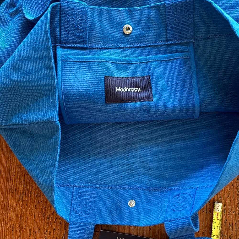 NWT Madhappy Pantry Large Blue Tote Bag 100% Cotton - Picture 3 of 10